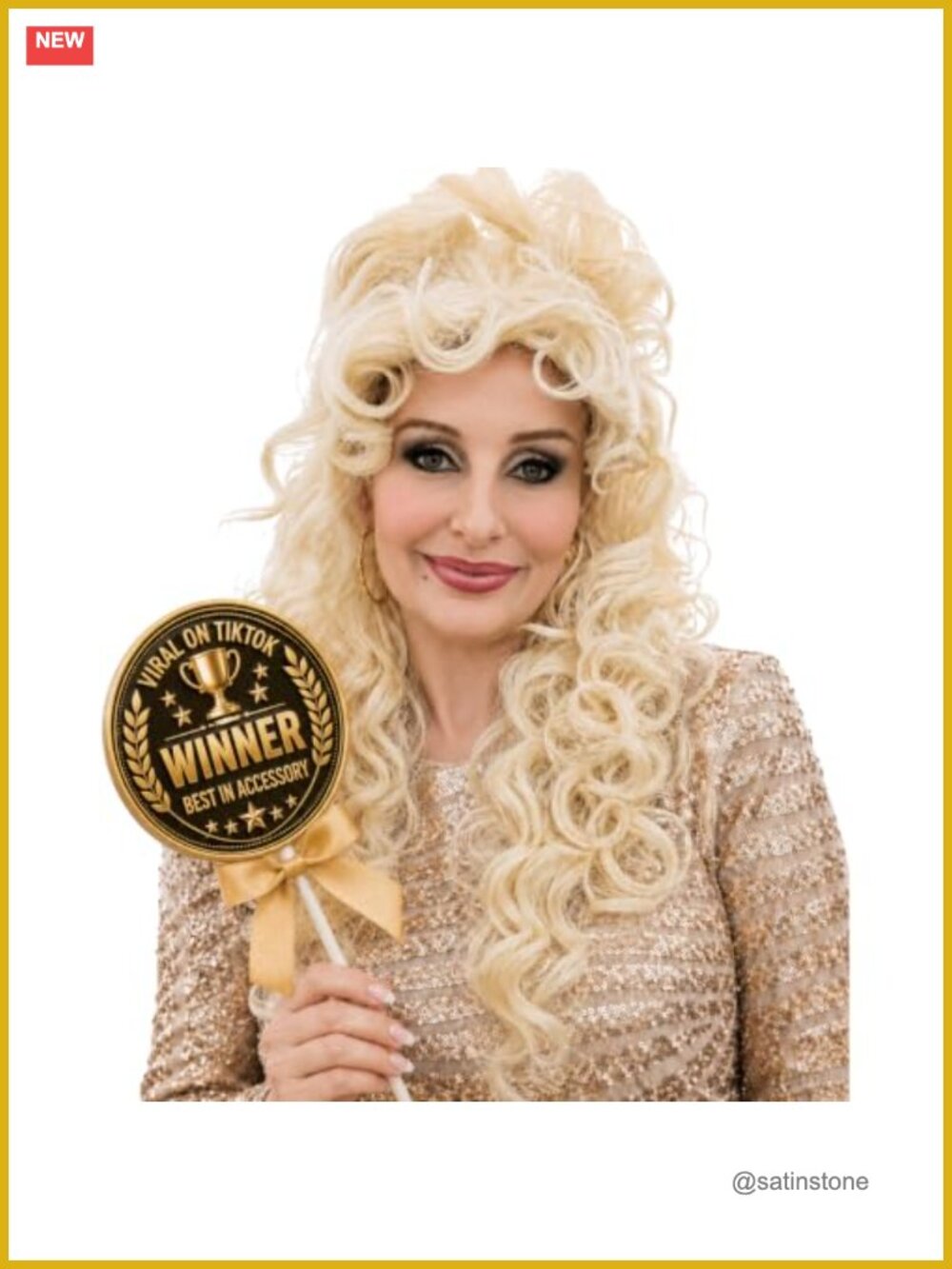 Heat-Resistant Synthetic Long Curly Blonde Wig Cosplay Costume Party
